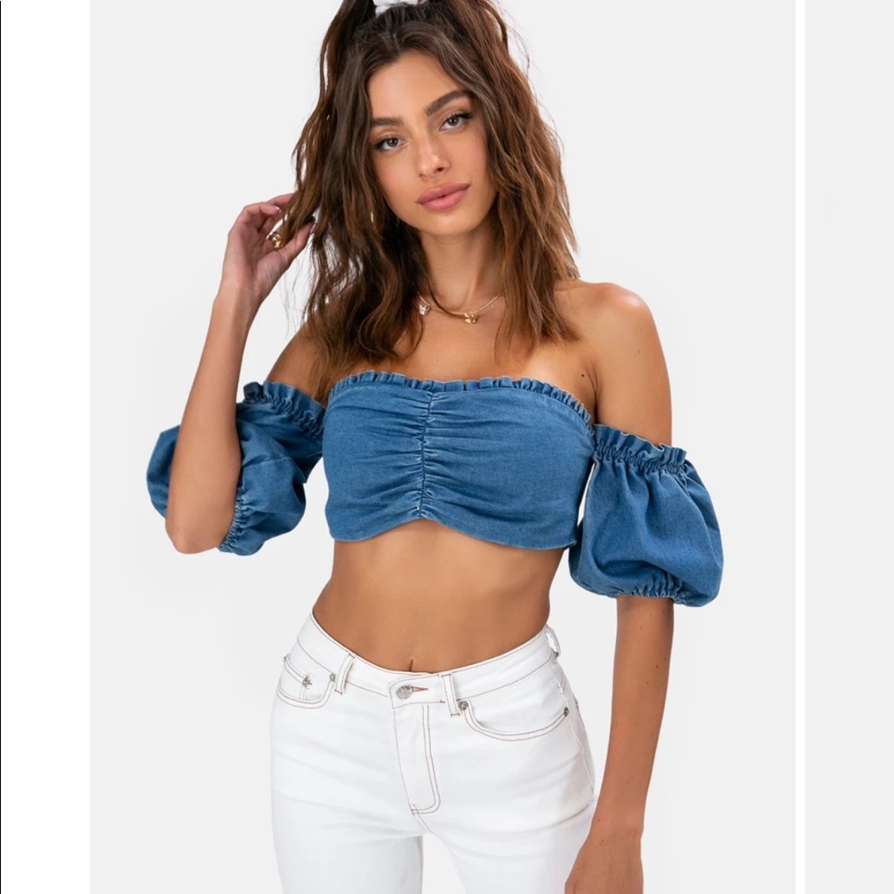 Adika Off-Shoulder Denim Top